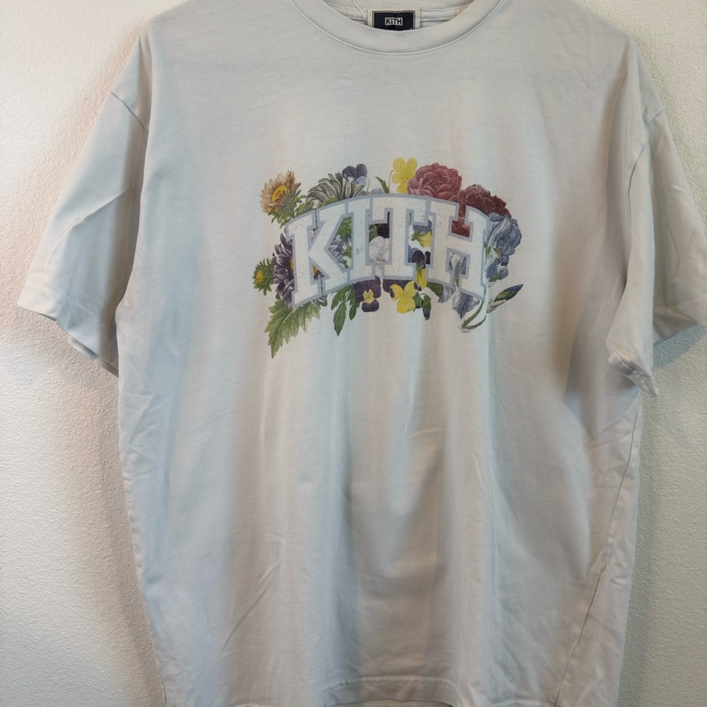 Kith Men's Cream Floral Graphic Tee Mens Size Medium
